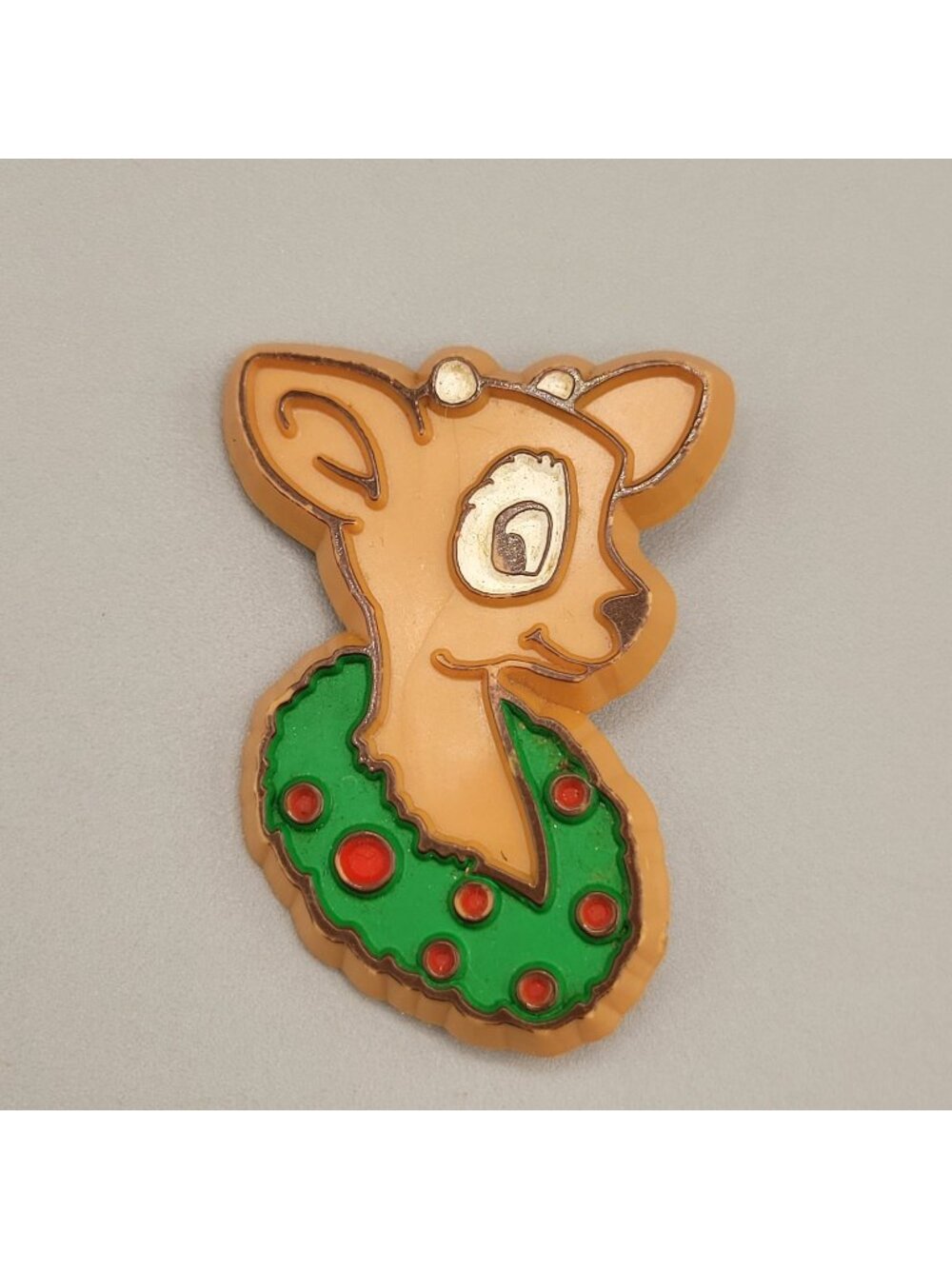 Hallmark Rudolph Reindeer Head Christmas Lapel Pin Pinback Brooch Plastic